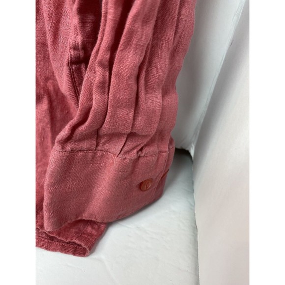 Burma Bibas Short Sleeve Button Up Shirt Men's Large 100% Linen - Picture 13 of 16